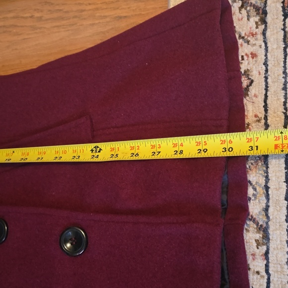 VINE & VALLEY BRAND WOMEN'S BURGUNDY PEACOAT SIZE MEDIUM - Picture 14 of 16
